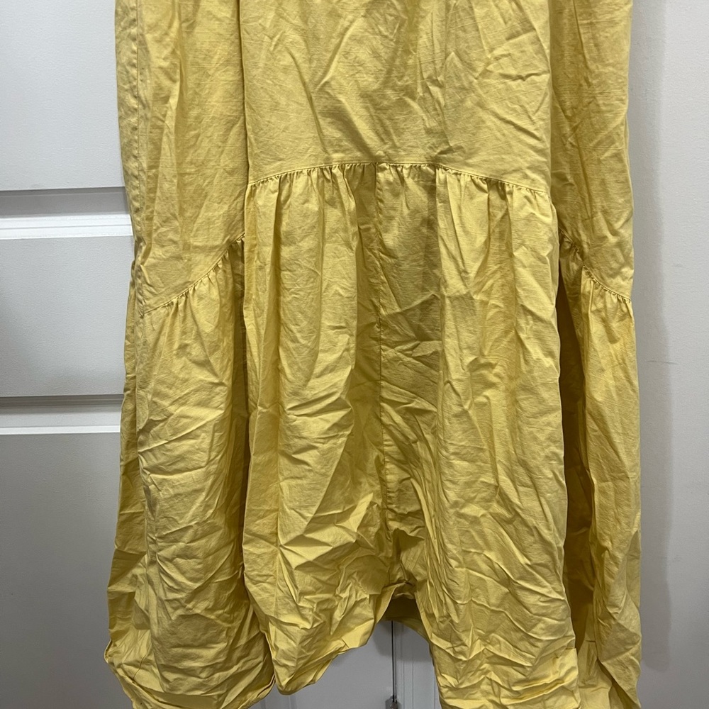 Vince Yellow Draped Puff Sleeve Dress Size 4 US $445 - Picture 3 of 8